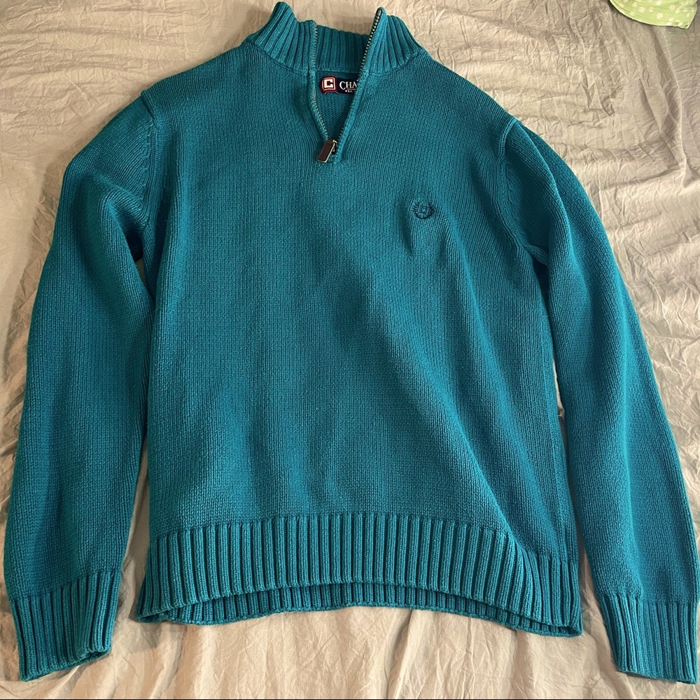 💿Blue quarter zip knit sweater💿